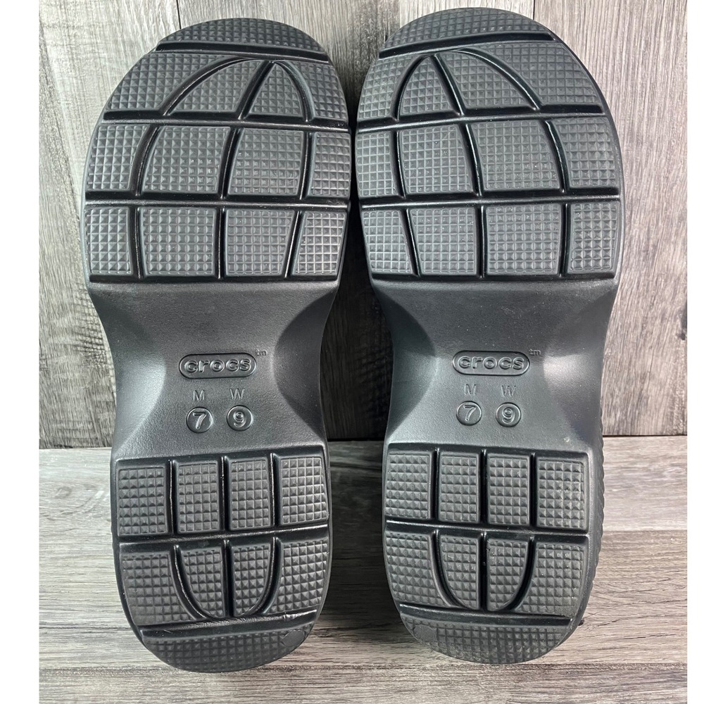 Crocs Stomp Loafer Black Platform Chunky Lug Sole Shoes Mens 7 Womens 9 - Picture 5 of 7